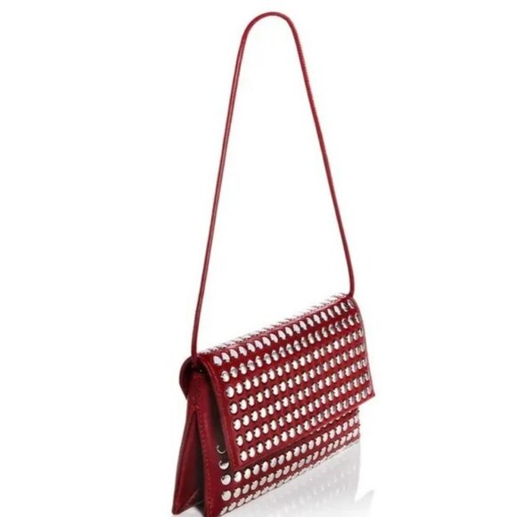 LOEFFLER RANDALL Charlee studded leather small shouder bag - WINE (Defective) - Picture 4 of 11